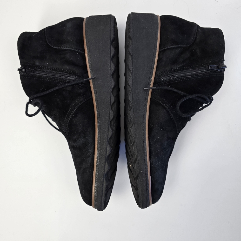 Clarks Collection Sharon Hop Suede Wedge Ankle Boots, Black, Women's 9.5 - Picture 4 of 13